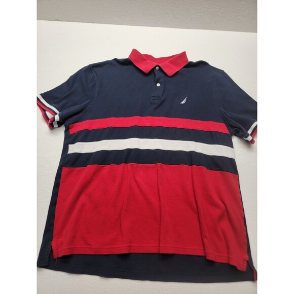 Nautica Men's Polo Striped Colorblock w/ Embroidered Logo Size XL - Picture 1 of 14